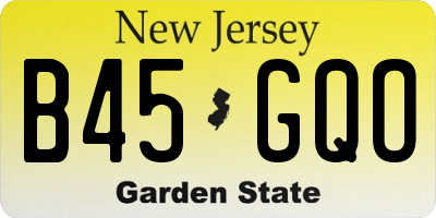 NJ license plate B45GQO