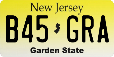 NJ license plate B45GRA