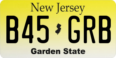 NJ license plate B45GRB