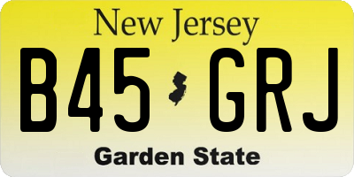 NJ license plate B45GRJ