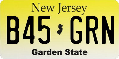 NJ license plate B45GRN
