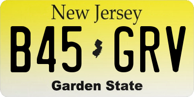 NJ license plate B45GRV