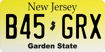 NJ license plate B45GRX