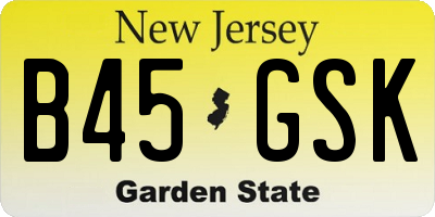 NJ license plate B45GSK