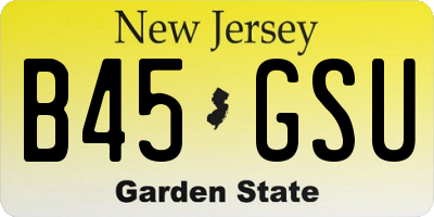NJ license plate B45GSU