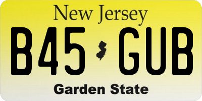 NJ license plate B45GUB