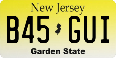 NJ license plate B45GUI