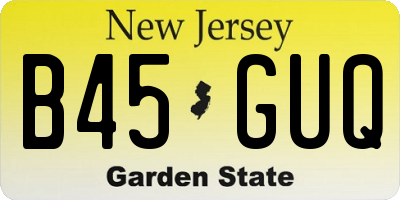 NJ license plate B45GUQ