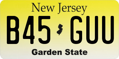 NJ license plate B45GUU