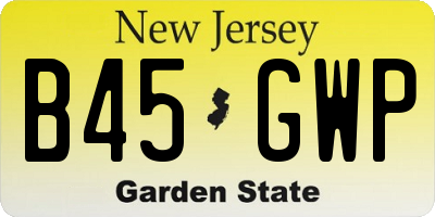 NJ license plate B45GWP