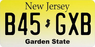 NJ license plate B45GXB
