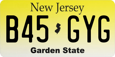 NJ license plate B45GYG