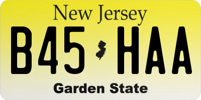 NJ license plate B45HAA