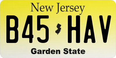 NJ license plate B45HAV