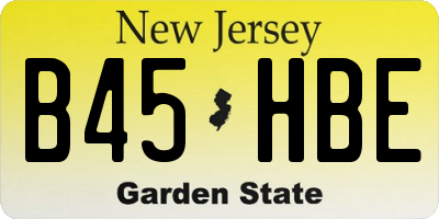 NJ license plate B45HBE