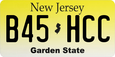 NJ license plate B45HCC
