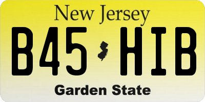 NJ license plate B45HIB