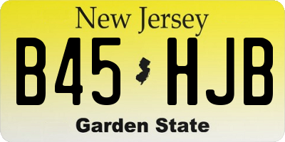 NJ license plate B45HJB