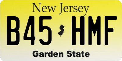 NJ license plate B45HMF