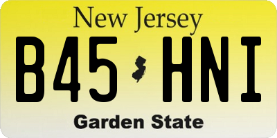 NJ license plate B45HNI