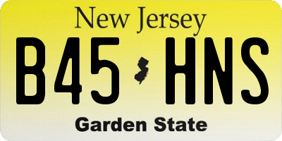 NJ license plate B45HNS