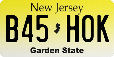 NJ license plate B45HOK