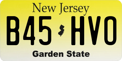 NJ license plate B45HVO
