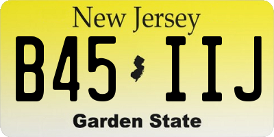 NJ license plate B45IIJ