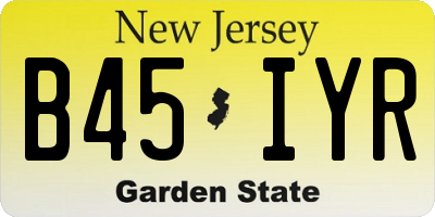 NJ license plate B45IYR