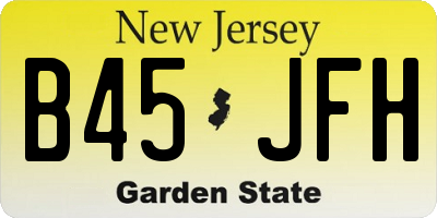 NJ license plate B45JFH