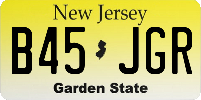 NJ license plate B45JGR