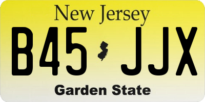 NJ license plate B45JJX