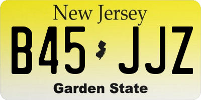 NJ license plate B45JJZ