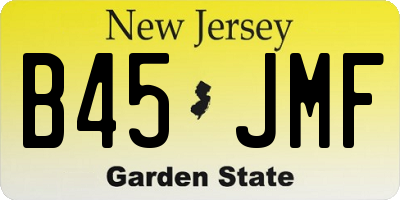 NJ license plate B45JMF