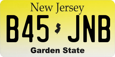 NJ license plate B45JNB