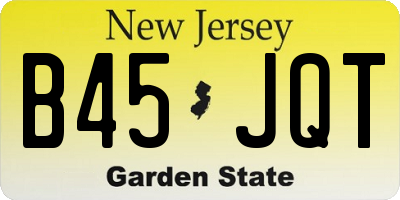 NJ license plate B45JQT