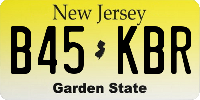 NJ license plate B45KBR