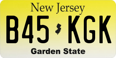 NJ license plate B45KGK