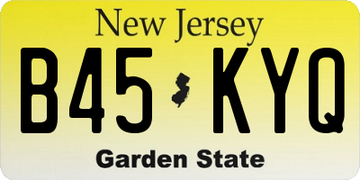 NJ license plate B45KYQ