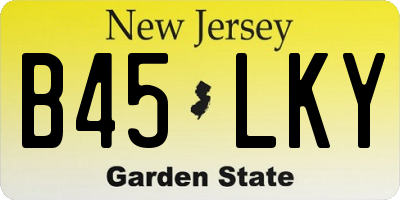 NJ license plate B45LKY