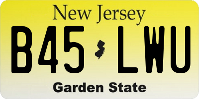 NJ license plate B45LWU