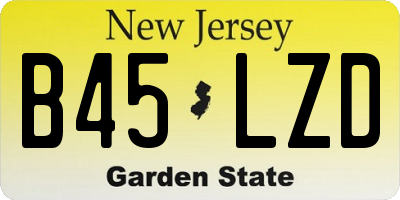 NJ license plate B45LZD