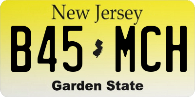 NJ license plate B45MCH
