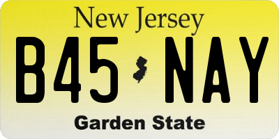 NJ license plate B45NAY