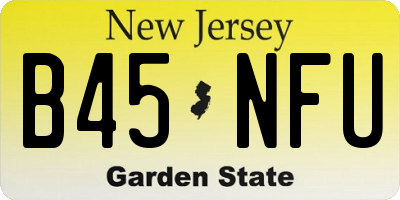 NJ license plate B45NFU
