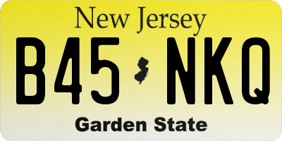 NJ license plate B45NKQ