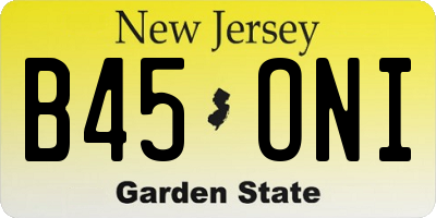 NJ license plate B45ONI