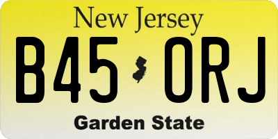 NJ license plate B45ORJ