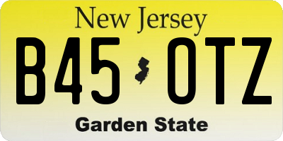 NJ license plate B45OTZ