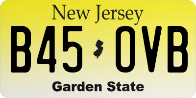 NJ license plate B45OVB